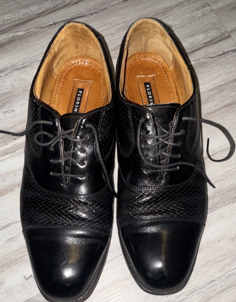 Florsheim Black Leather Oxford Shoes 10.5 D